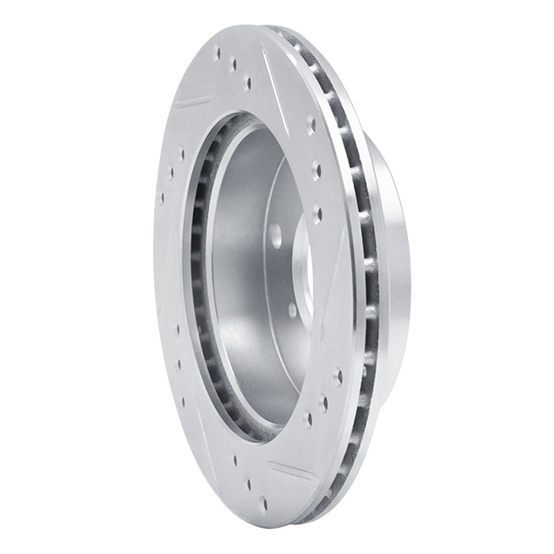 Chevrolet Metro Brake Rotor (1) - Front Left - R1 Concepts - Drilled & Slotted - Silver - `89-`01